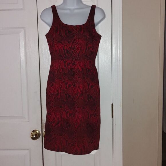 Michael Michael Kors red black snake print sleeveless dress  Sz 4P - Picture 1 of 5